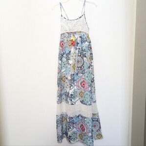 Truly Me By SaraSara Colorful Maxi Dress Size, Lace, Adjustable Straps, Girls 16